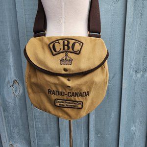 CBC Radio-Canada Brown Canvas Bag Red Canoe  Over The Shoulder